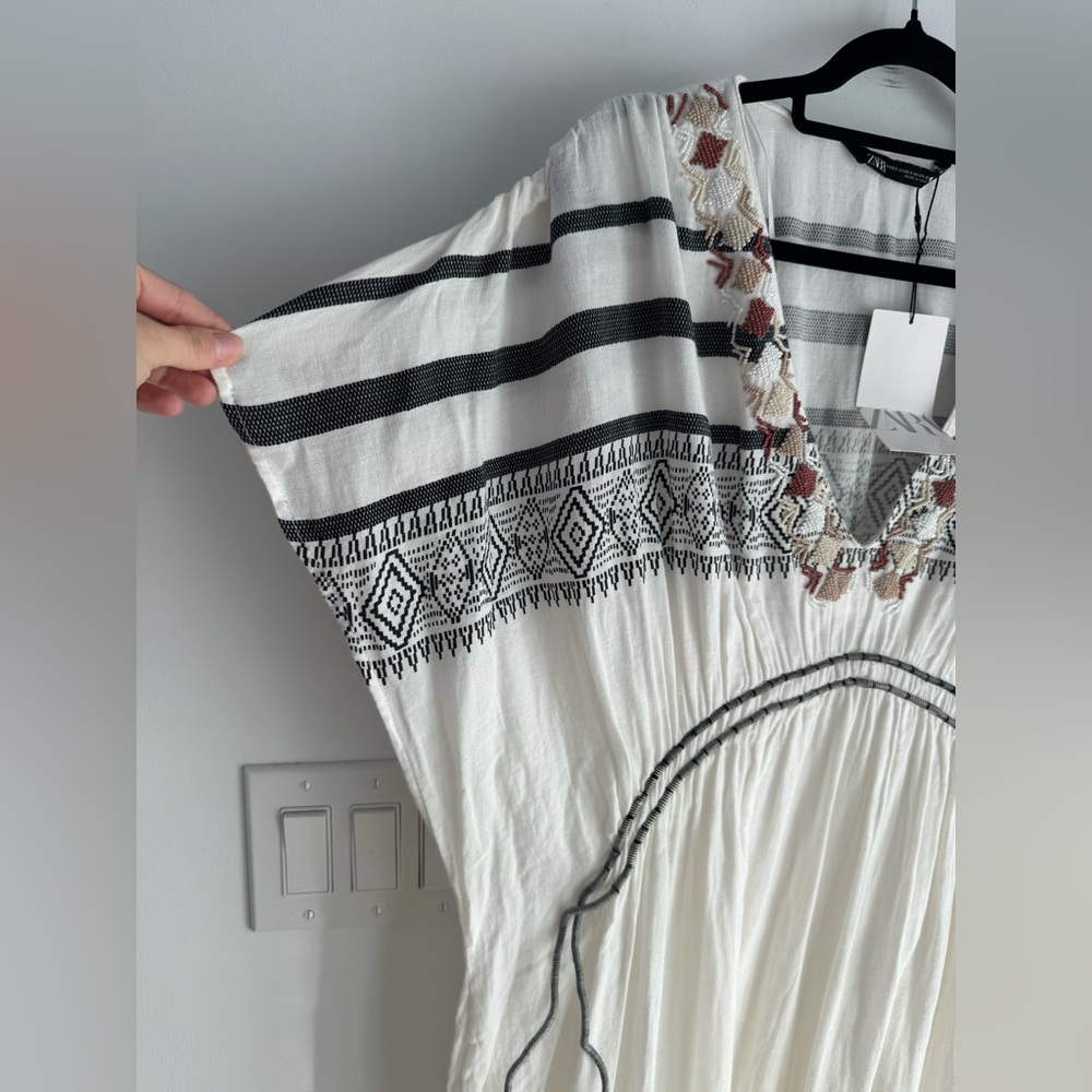 ZARA Limited Edition BEADED KAFTAN DRESS Women’s XS/S NEW bloggers favorite - Picture 3 of 12